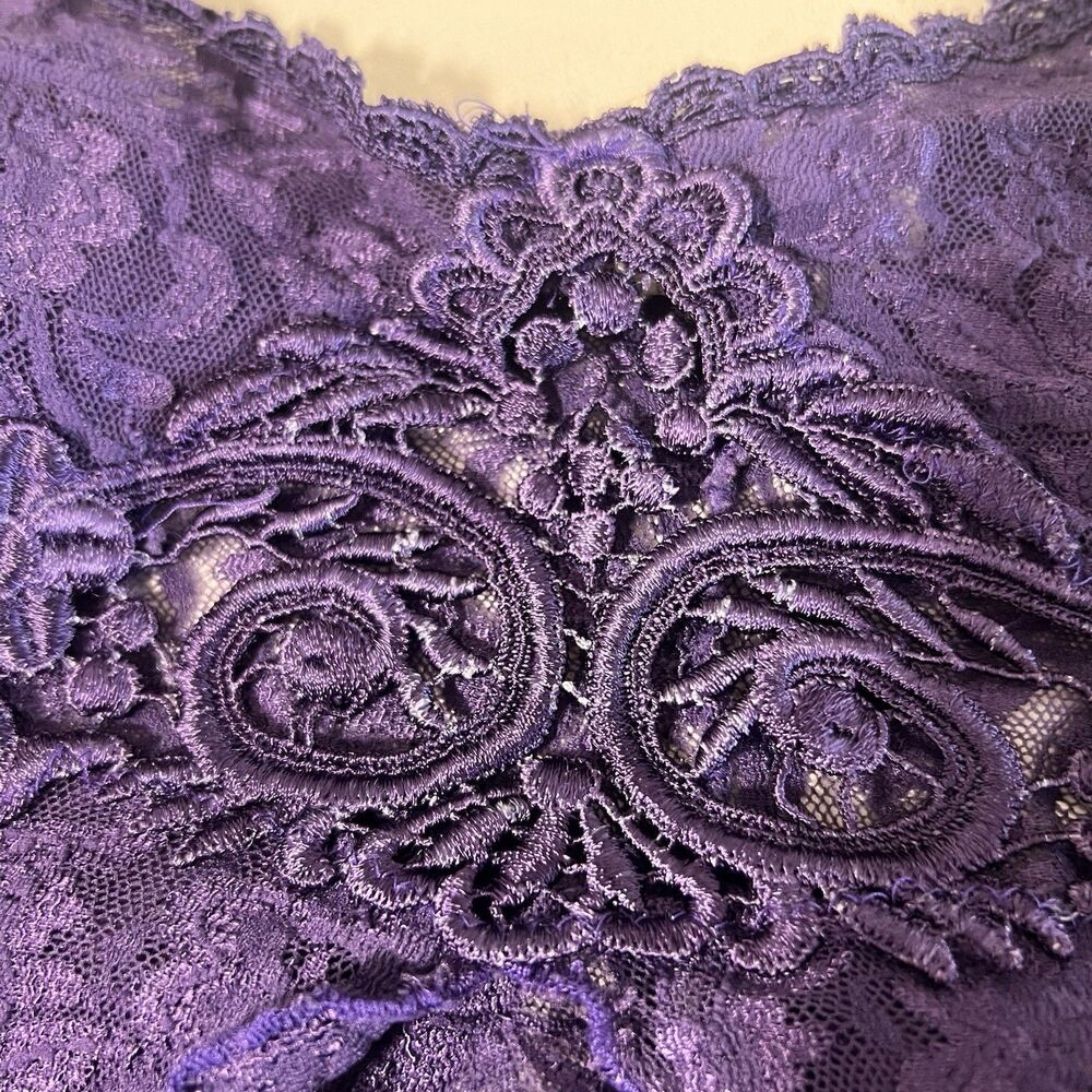 Vintage Sears Babydoll Camisole‎ Womens S Purple Lace Negligee Ethereal Fairy - Picture 4 of 7